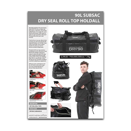 90L Subsac Roll Top Bag Datasheet